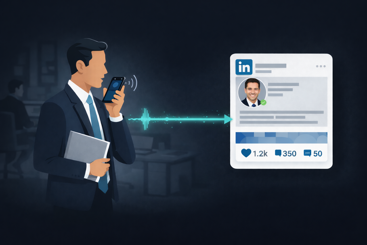 Voice note to LinkedIn post